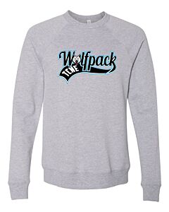 BELLA + CANVAS - Sponge Fleece Raglan Crewneck Sweatshirt - Front Imprint - Wolfpack Ribbon Logo-Athletic Heather