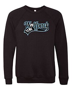 BELLA + CANVAS - Sponge Fleece Raglan Crewneck Sweatshirt - Front Imprint - Wolfpack Ribbon Logo-Black