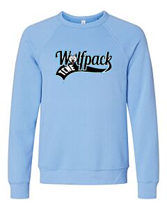 BELLA + CANVAS - Sponge Fleece Raglan Crewneck Sweatshirt - Front Imprint - Wolfpack Ribbon Logo