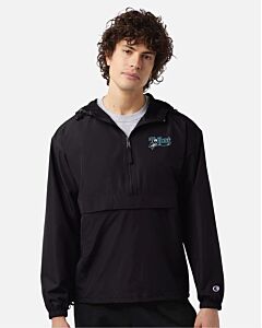 Champion - Hooded Packable Quarter-Zip Jacket - Left Chest Embroidery - TCNE Golf-Black