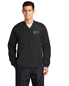 Sport-Tek® Tipped V-Neck Raglan Wind Shirt - Left Chest Embroidery - TCNE Golf