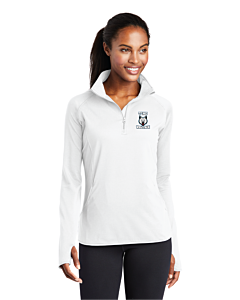 Sport-Tek® Ladies' Sport-Wick® Stretch 1/2-Zip Pullover - Embroidery-White