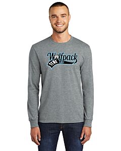 Port &amp; Company® Long Sleeve Core Blend Tee - Front Imprint - Wolfpack Ribbon Logo-Athletic Heather