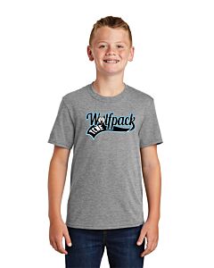 Port &amp; Company® Youth Core Blend Tee - Front Imprint - Wolfpack Ribbon Logo-Athletic Heather
