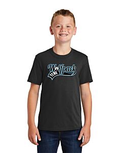 Port &amp; Company® Youth Core Blend Tee - Front Imprint - Wolfpack Ribbon Logo-Jet Black