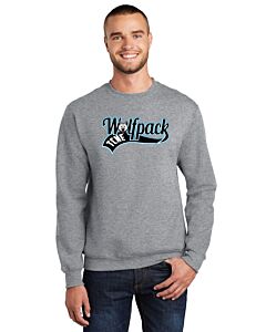 Port & Company® Essential Fleece Crewneck Sweatshirt - Front Imprint - Wolfpack Ribbon Logo
