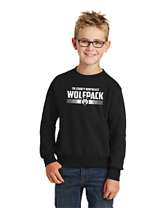 Port &amp; Company® Youth Core Fleece Crewneck Sweatshirt - DTG-Black