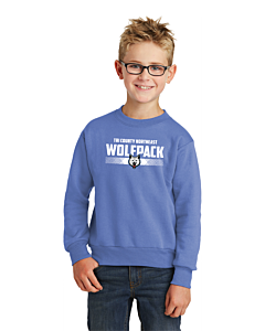 Port &amp; Company® Youth Core Fleece Crewneck Sweatshirt - DTG-Carolina Blue