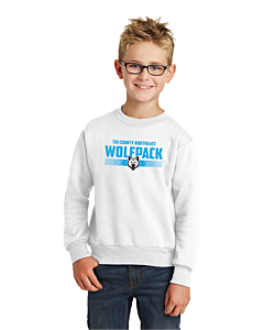 Port &amp; Company® Youth Core Fleece Crewneck Sweatshirt - DTG-White