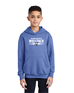 Port &amp; Company® Youth Core Fleece Pullover Hooded Sweatshirt - DTG-Carolina Blue