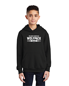 Port &amp; Company® Youth Core Fleece Pullover Hooded Sweatshirt - DTG-Jet Black