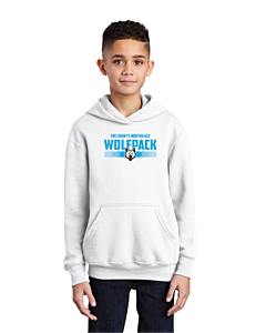 Port &amp; Company® Youth Core Fleece Pullover Hooded Sweatshirt - DTG-White